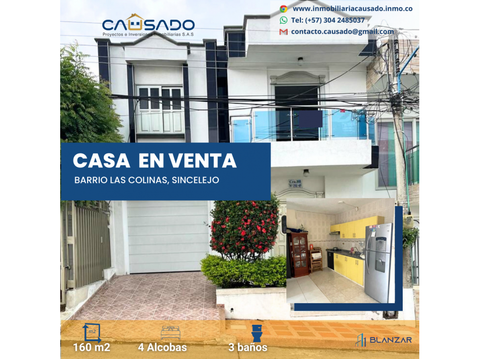 CASA  EN VENTA BARRIO LAS COLINAS, SINCELEJO.