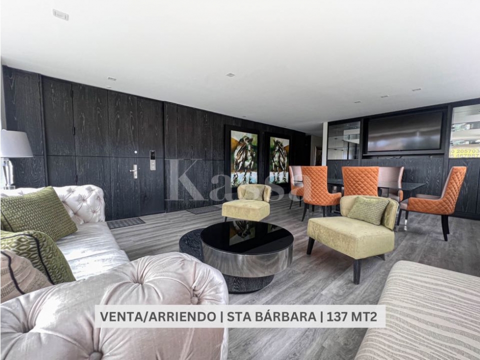 Apartamento amoblado para venta y arriendo en Santa Bárbara