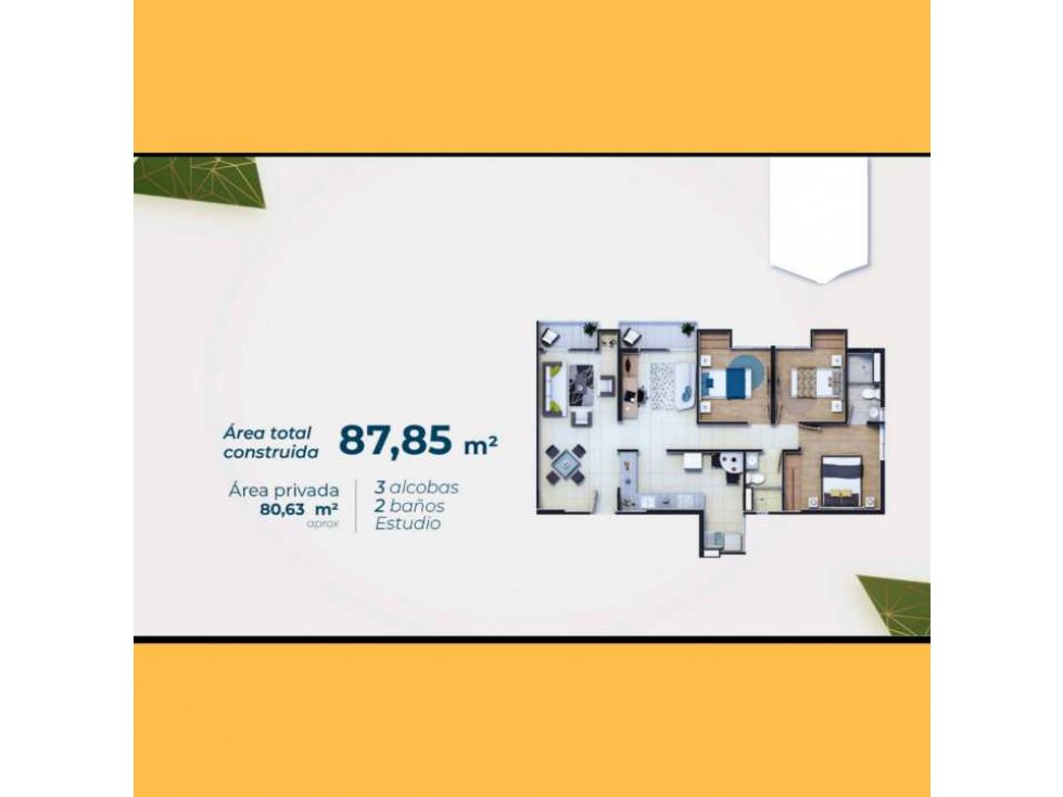 Proyecto  sobre planos Apartamento de 3 habitaciones norte de Armenia